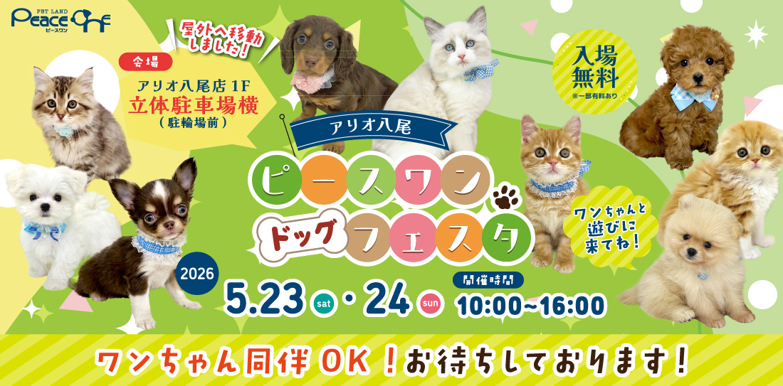 🐕アリオ八尾店・ピースワンドッグフェスタ開催！💫